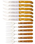 Gabel & Brotzeitmesser mit Olivenholz - Rostfrei