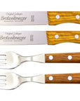 Gabel & Brotzeitmesser mit Olivenholz - Rostfrei