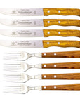 Gabel & Brotzeitmesser mit Olivenholz - Rostfrei