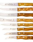 Messerset 8-tlg. mit Olivenholz - Made in Solingen