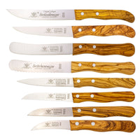 Messerset 8-tlg. mit Olivenholz - Made in Solingen
