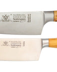 L Set - geschmiedetes Kochmesser & Santokumesser mit Olivenholz - Rostfrei