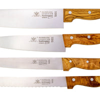 Messerset 4-tlg. mit Olivenholz - Made in Solingen