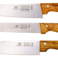 Messerset 3-tlg. mit Olivenholz - Made in Solingen
