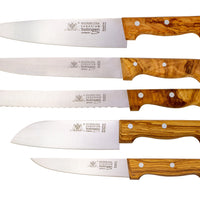 Messerset 5-tlg. mit Olivenholz - Made in Solingen