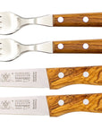 Gabel & Messer mit Olivenholz - Rostfrei