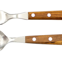 Gabel & Löffel mit Olivenholz - Rostfrei