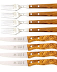 Gabel & Messer mit Olivenholz - Rostfrei