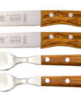 Gabel & Buckelsmesser mit Olivenholz - Rostfrei