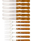 Gabel & Buckelsmesser mit Olivenholz - Rostfrei