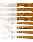 Gabel & Buckelsmesser mit Olivenholz - Rostfrei