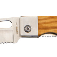 Brotmesser Taschenmesser mit Olivenholz - Rostfrei