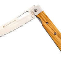 Brotmesser Taschenmesser mit Olivenholz - Rostfrei