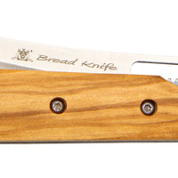 Brotmesser Taschenmesser mit Olivenholz - Rostfrei