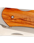 Groove Taschenmesser mit Olivenholz - Rostfrei