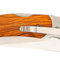 Groove Taschenmesser mit Olivenholz - Rostfrei