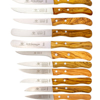 Messerset 14-tlg. mit Olivenholz - Made in Solingen