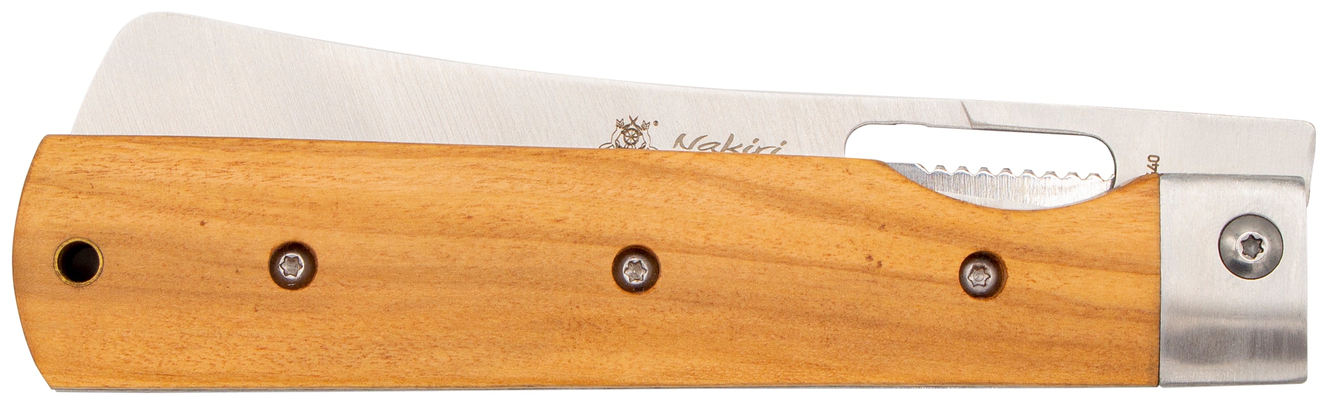 Nakiri Taschenmesser mit Olivenholz - Rostfrei