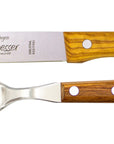 Gabel & Brotzeitmesser mit Olivenholz - Rostfrei