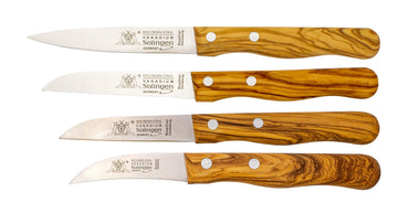 Messerset 4-tlg. mit Olivenholz - Made in Solingen