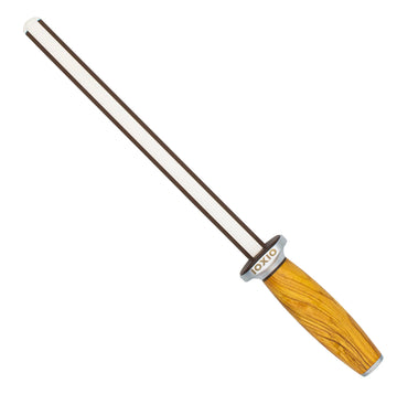 IOXIO Keramik Wetzstab DUO OLIVE WOOD oval für Normal- & Feinschliff F360 F1000