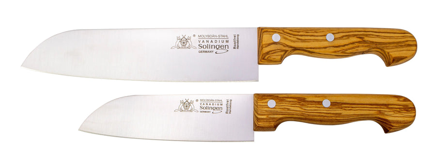 Messerset Santoku 2-tlg. mit Olivenholz - Made in Solingen