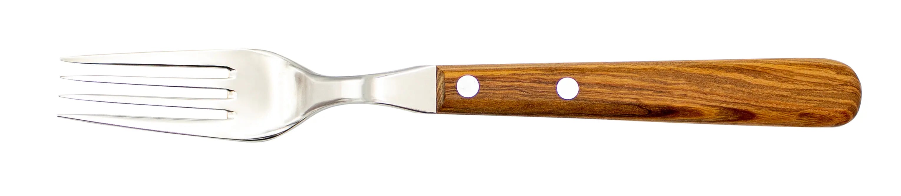 Gabel, Löffel &amp; Steakmesser mit Olivenholz - Rostfrei