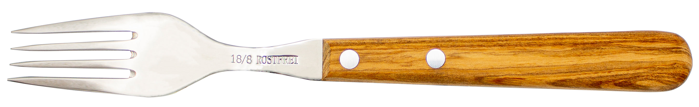 Gabel &amp; Messer mit Olivenholz - Rostfrei