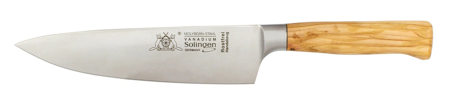 geschmiedetes Solinger Kochmesser 21cm mit Olivenholz - Rostfrei