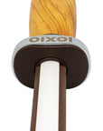 IOXIO Keramik Wetzstab DUO OLIVE WOOD oval für Normal- & Feinschliff F360 F1000