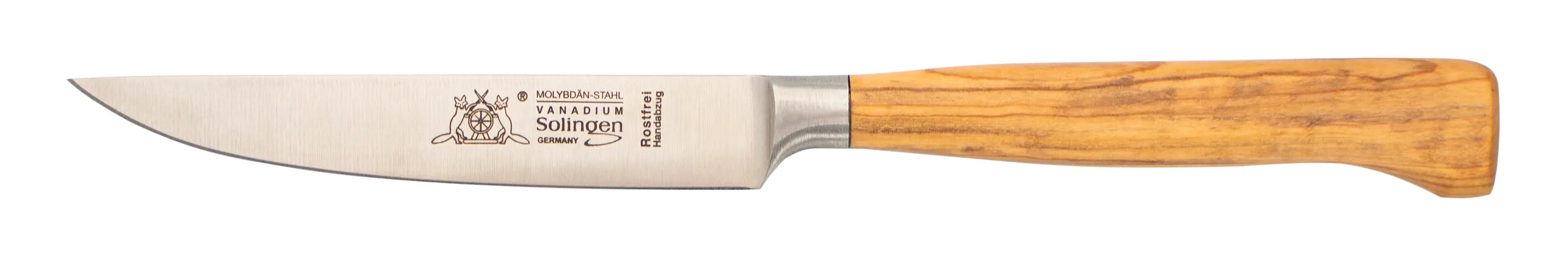 geschmiedetes Solinger Steakmesser mit Olivenholz - Rostfrei