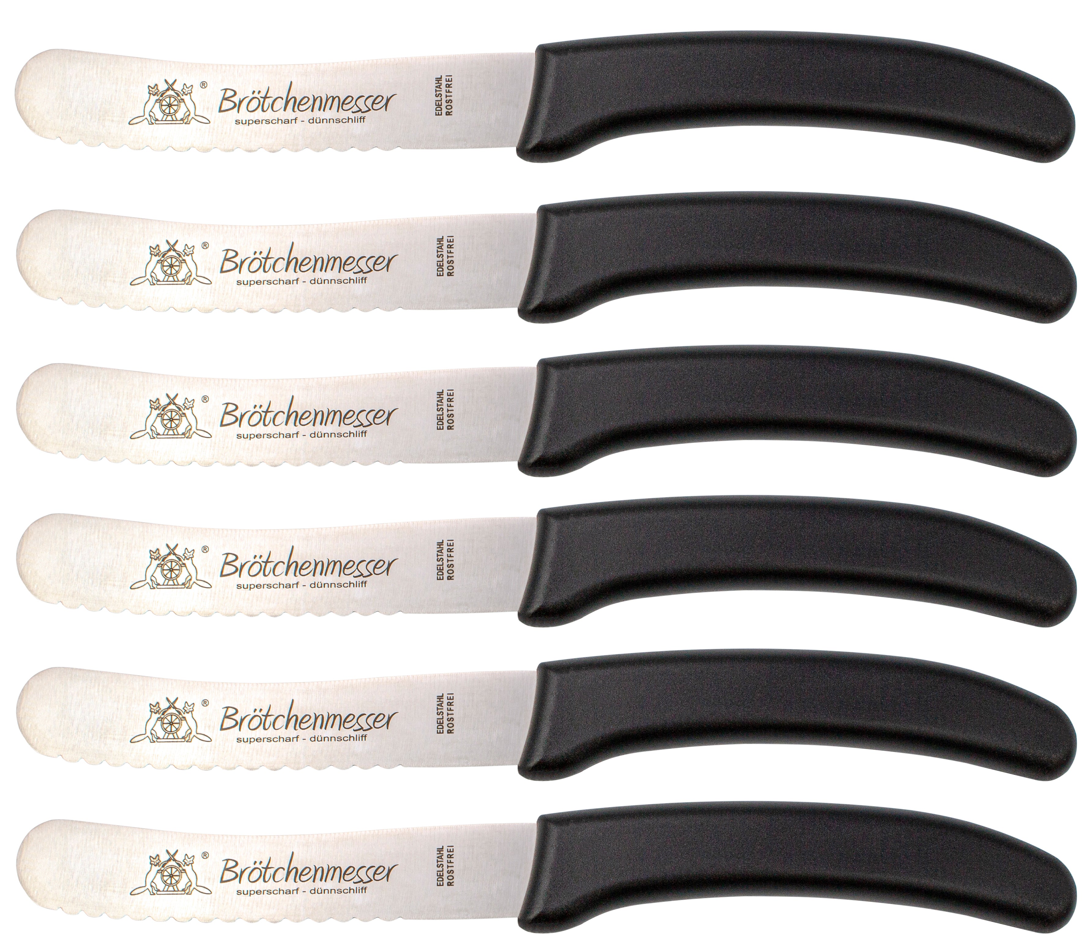 Brötchenmesser mit Kunststoffgriff - Rostfrei