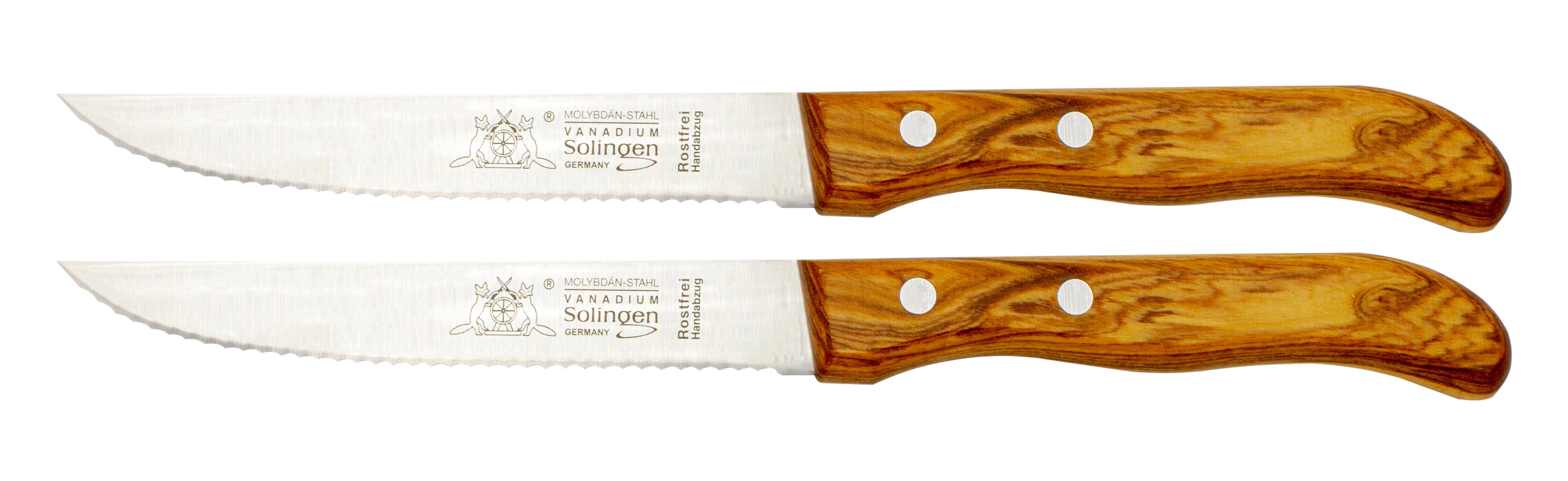 Solinger Steakmesser mit Olivenholz + Rostfrei