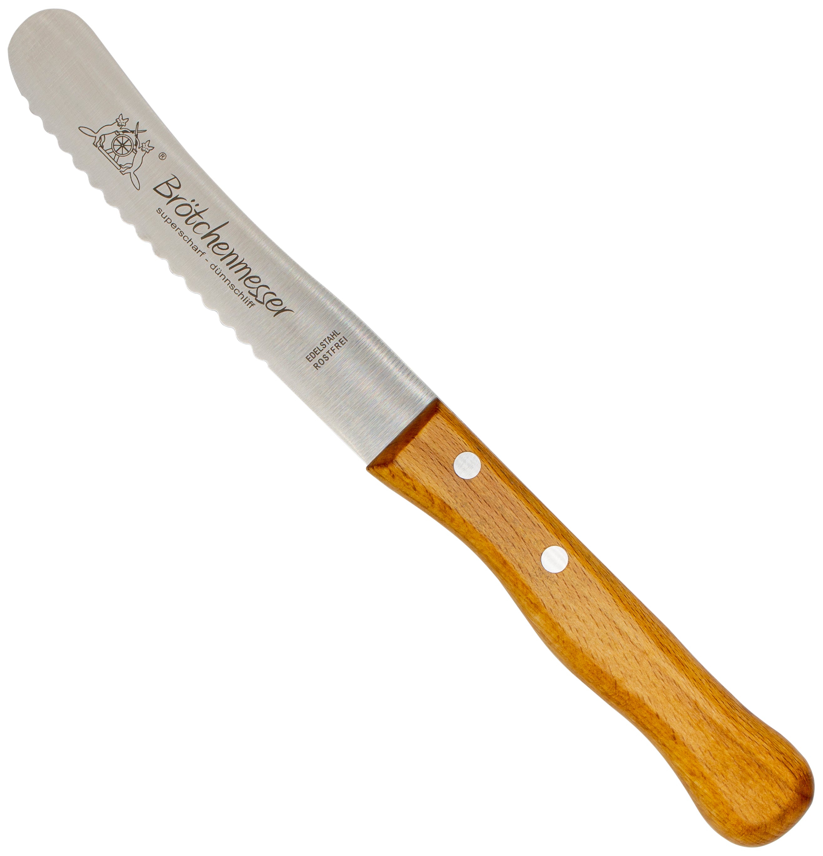 Solinger Buckelsmesser Welle mit Buchenholz - Rostfrei