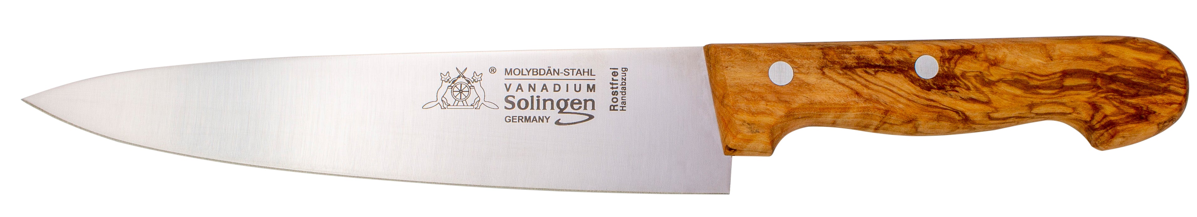 Solinger Kochmesser 20cm mit Olivenholz - Rostfrei
