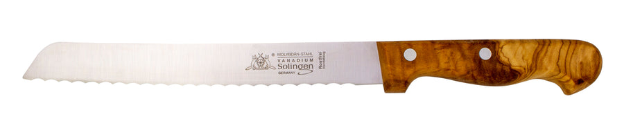 Solinger Brotmesser 20,5cm mit Olivenholz - Rostfrei