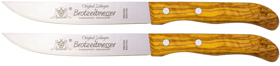 Solinger Brötchenmesser Brotzeit mit Olivenholz - Rostfrei