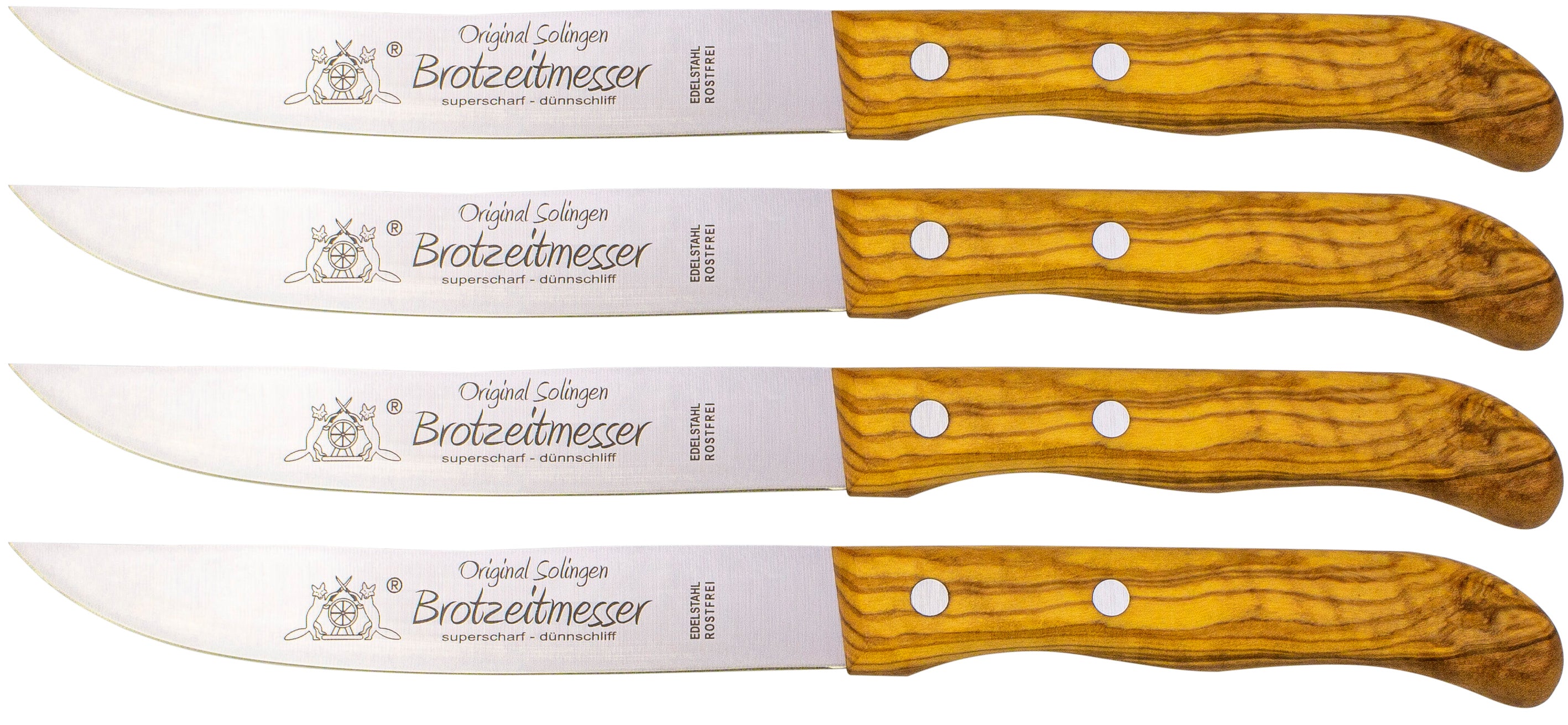 Solinger Brötchenmesser Brotzeit mit Olivenholz - Rostfrei