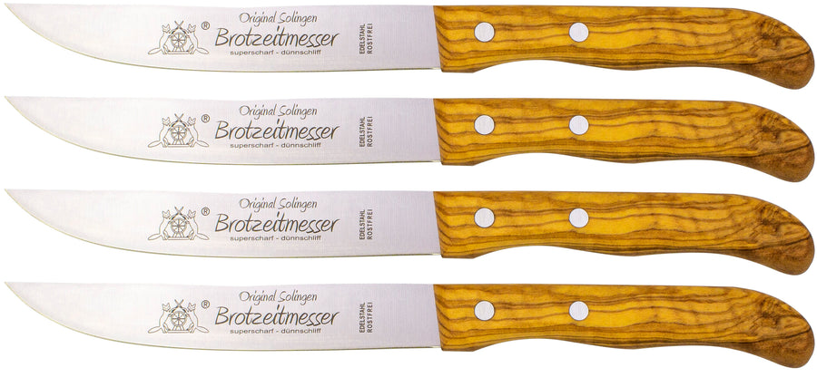 Solinger Brötchenmesser Brotzeit mit Olivenholz - Rostfrei