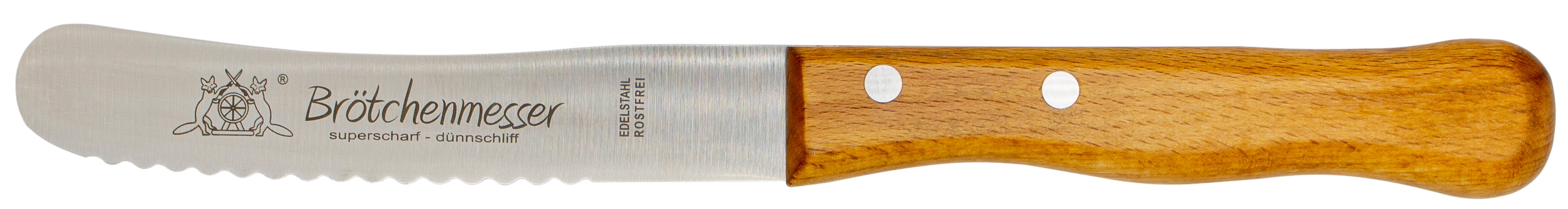 Solinger Buckelsmesser Welle mit Buchenholz - Rostfrei