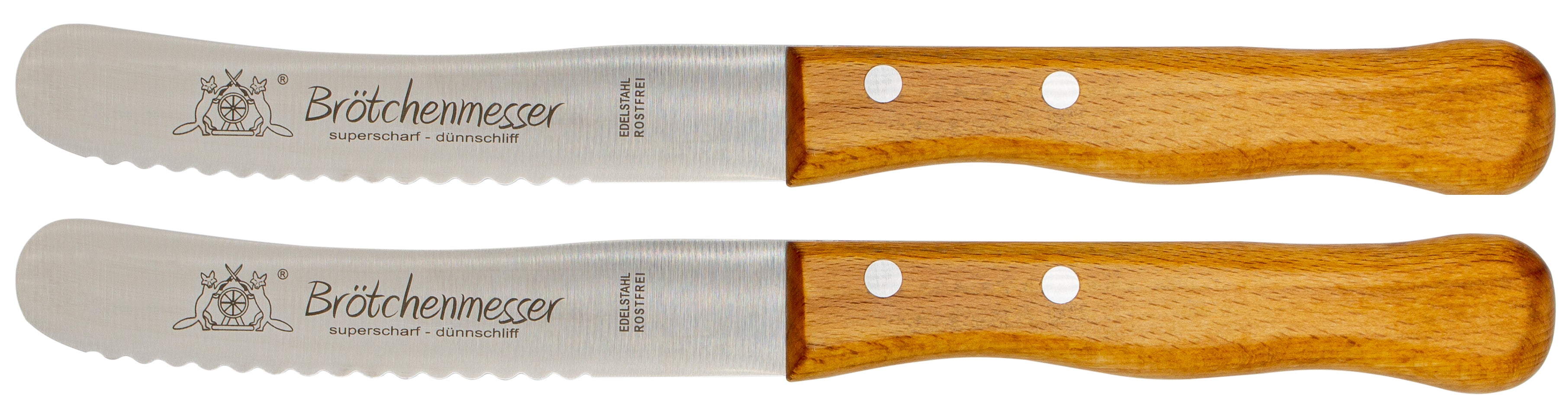 Solinger Buckelsmesser Welle mit Buchenholz - Rostfrei