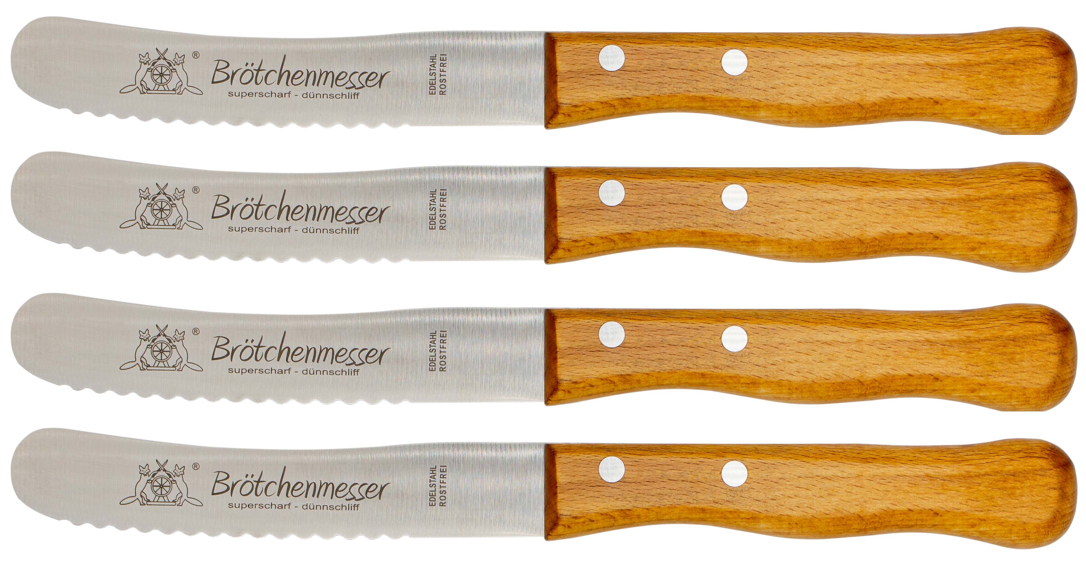 Solinger Buckelsmesser Welle mit Buchenholz - Rostfrei